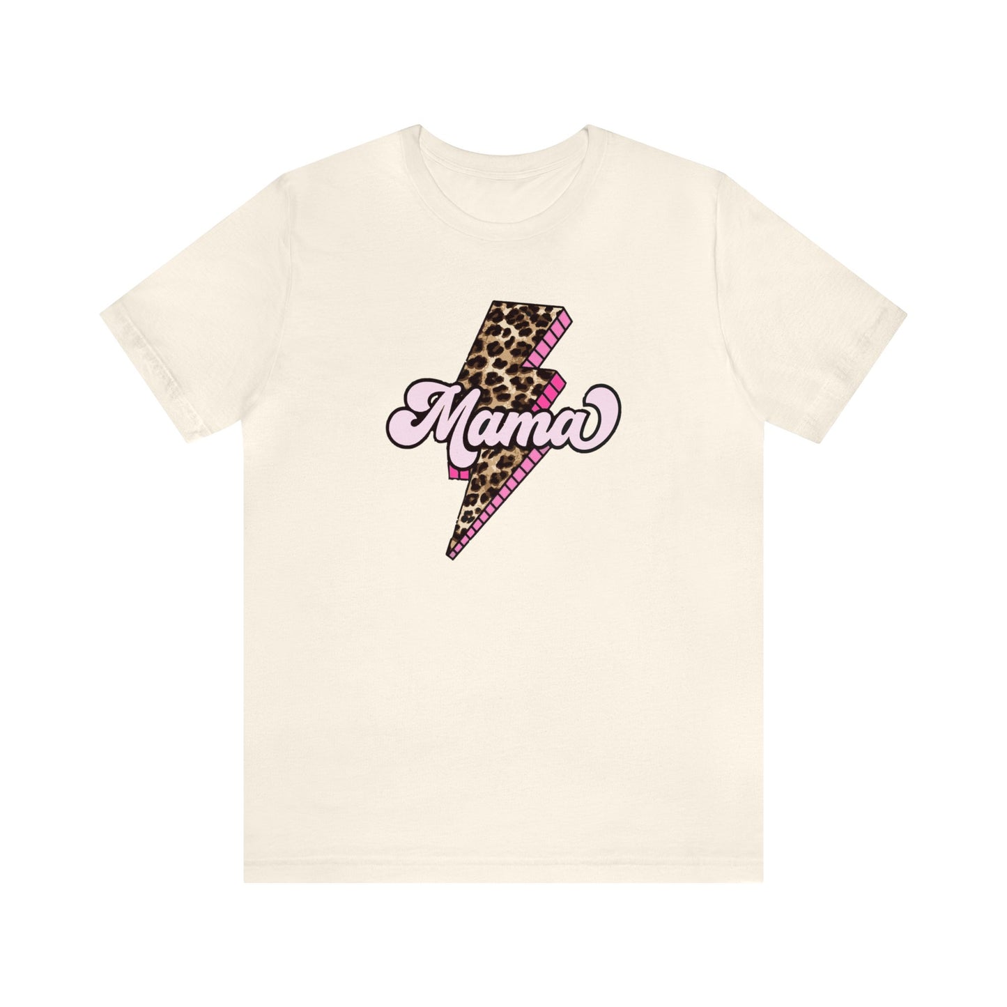 Mama-Leopard Print/Lightning Premium Short Sleeve Tee