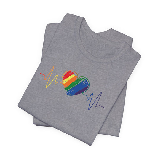 Pride Lifeline Heartbeat🌈❤️ Premium Short Sleeve Tee