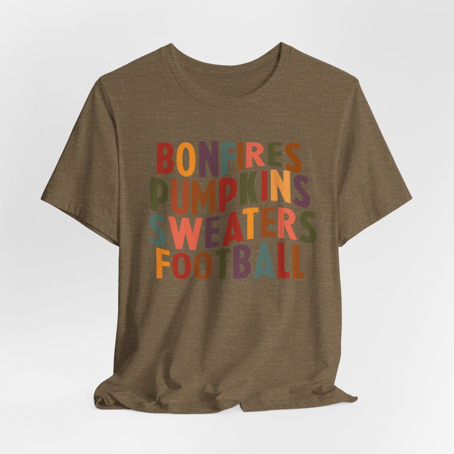 Bonfires, Pumpkins, Sweaters, Football Premium Short Sleeve Tee