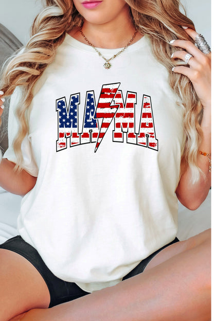 American Flag Mama/Lightening Bolt Premium Short Sleeve Tee