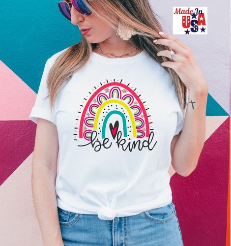 Be Kind- Rainbow Softstyle T-Shirt