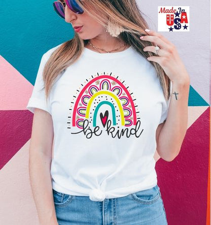 Be Kind- Rainbow Softstyle T-Shirt