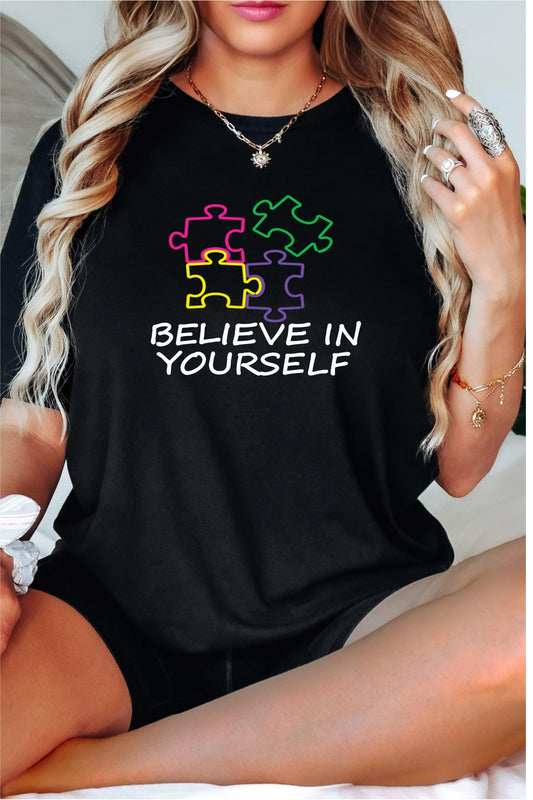 Believe In Yourself Puzzle Piece Premium Short Sleeve Tee