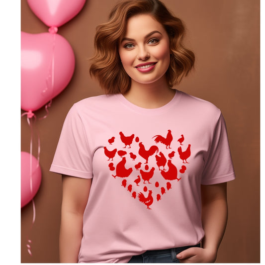 Chicken Heart- Red Premium Short Sleeve Tee