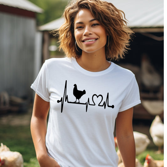 Chicken Lifeline Heartbeat Premiun Short Sleeve Tee