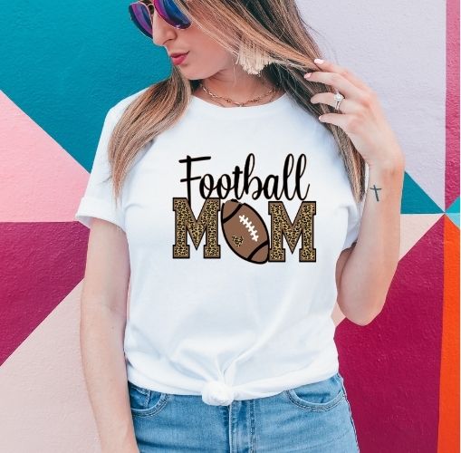 Football Mom-Leopard Print Premium Short Sleeve Tee