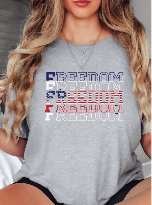 FREEDOM-Red, White, Blue Premium Short Sleeve Tee