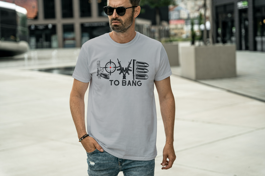 Love To Bang/Freedom Vibes-Black Text Short Sleeve Tee