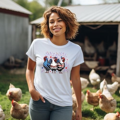 Patriotic Chicken Premium Short Sleeve Tee