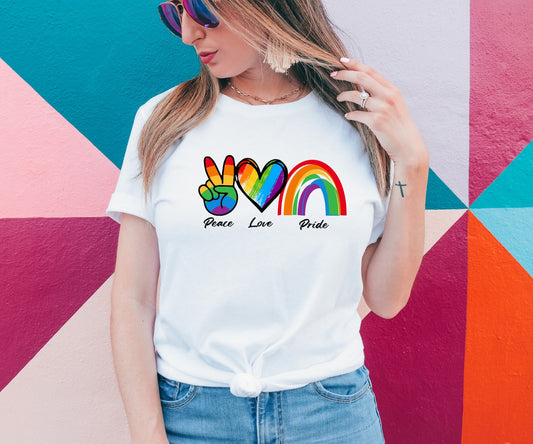 Peace Love Pride Premium Short Sleeve Tee