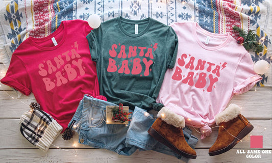 SANTA BABY CHRISTMAS SHORT SLEEVE TEE