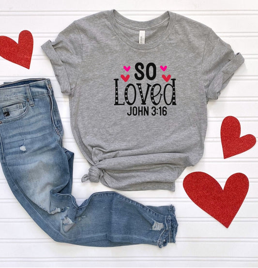 So Loved- John 3:16 Premium Short Sleeve Tee