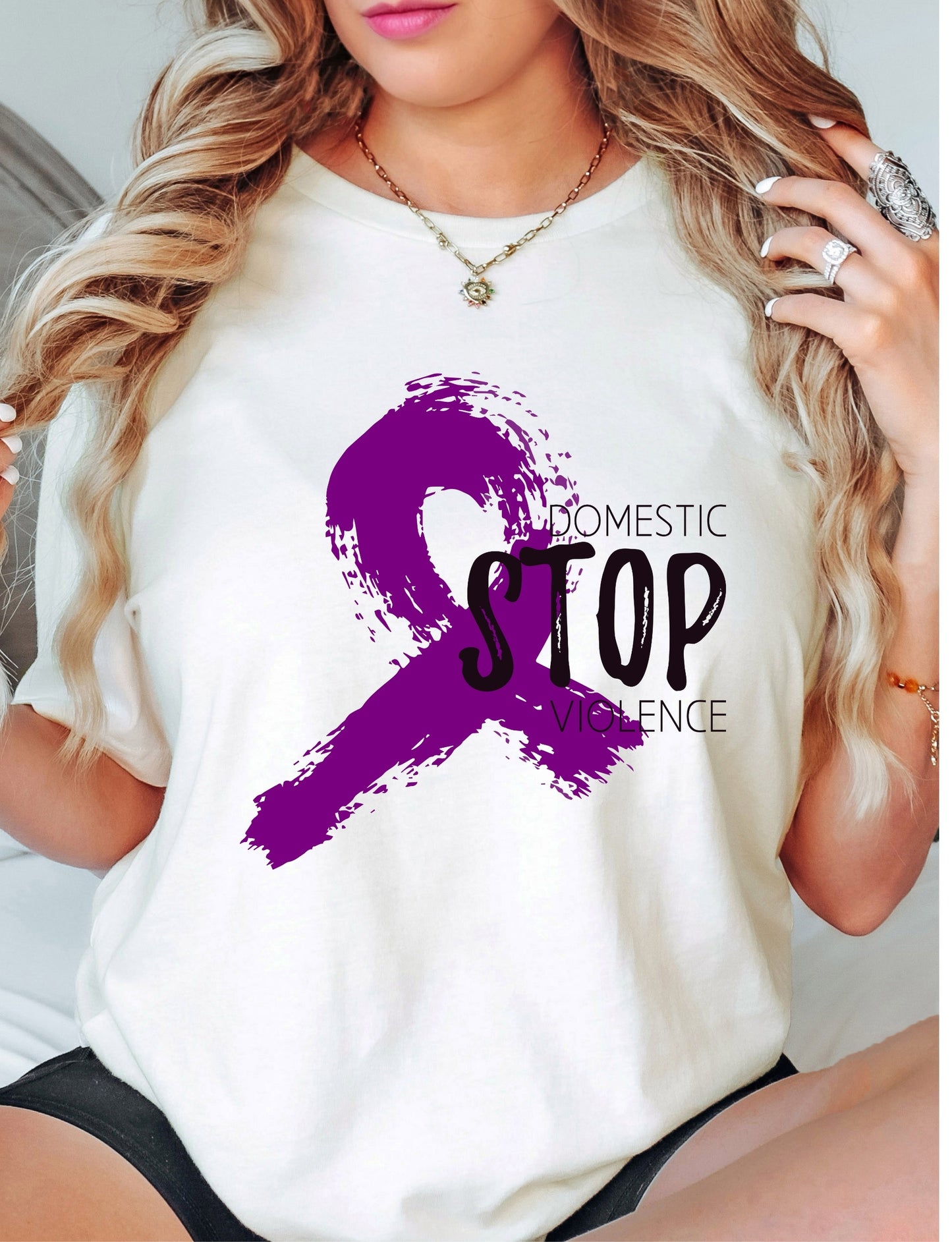 Stop Domestic Violence Premium Short Sleeve Tee