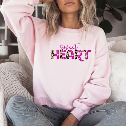 SweetHeart-Leopard Crewneck Sweatshirt