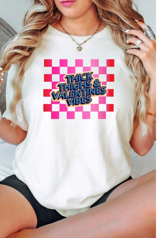 Thick Thighs & Valentines Vibes Premium Short Sleeve Tee