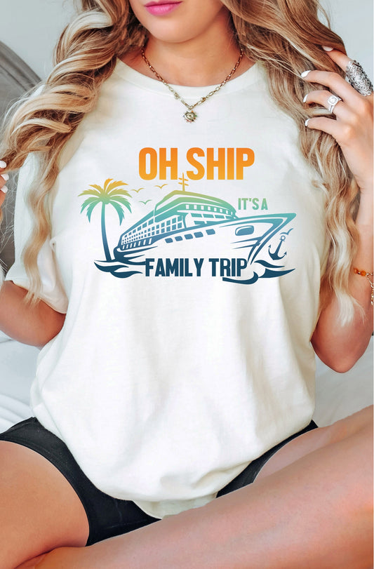 OH SHIP-it's a Family Trip//Cruise Premium Short Sleeve Tee