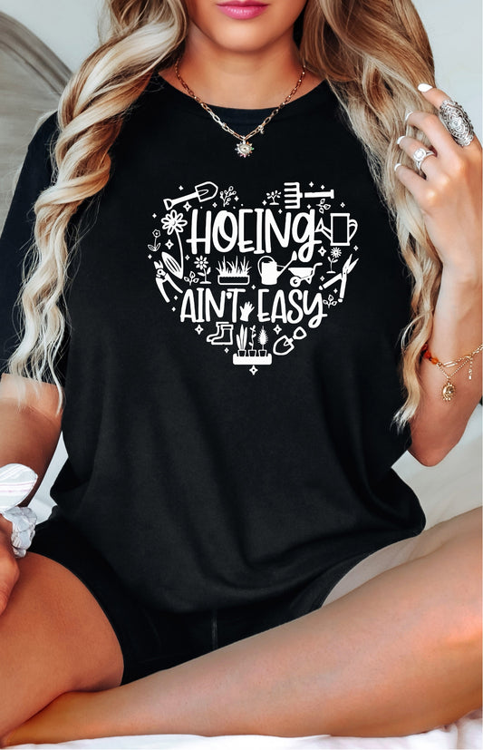 Hoeing Ain't Easy-Gardening Premium Short Sleeve Tee