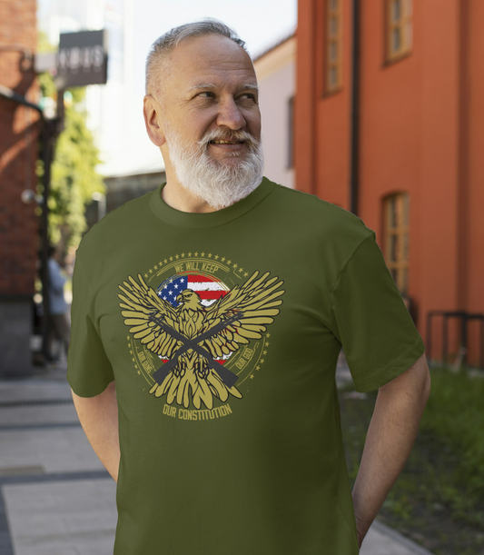 We Will Keep- Our Guns-Our God- Our Constitution Premium Short Sleeve Tee