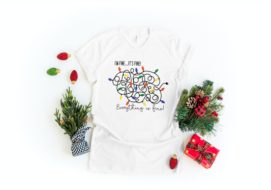 I'M FIINE, IM FINE EVERYTHING IS FINE/TANGLE CHRISTMAS LIGHTS/FUNNY CHRISTMAS TEE