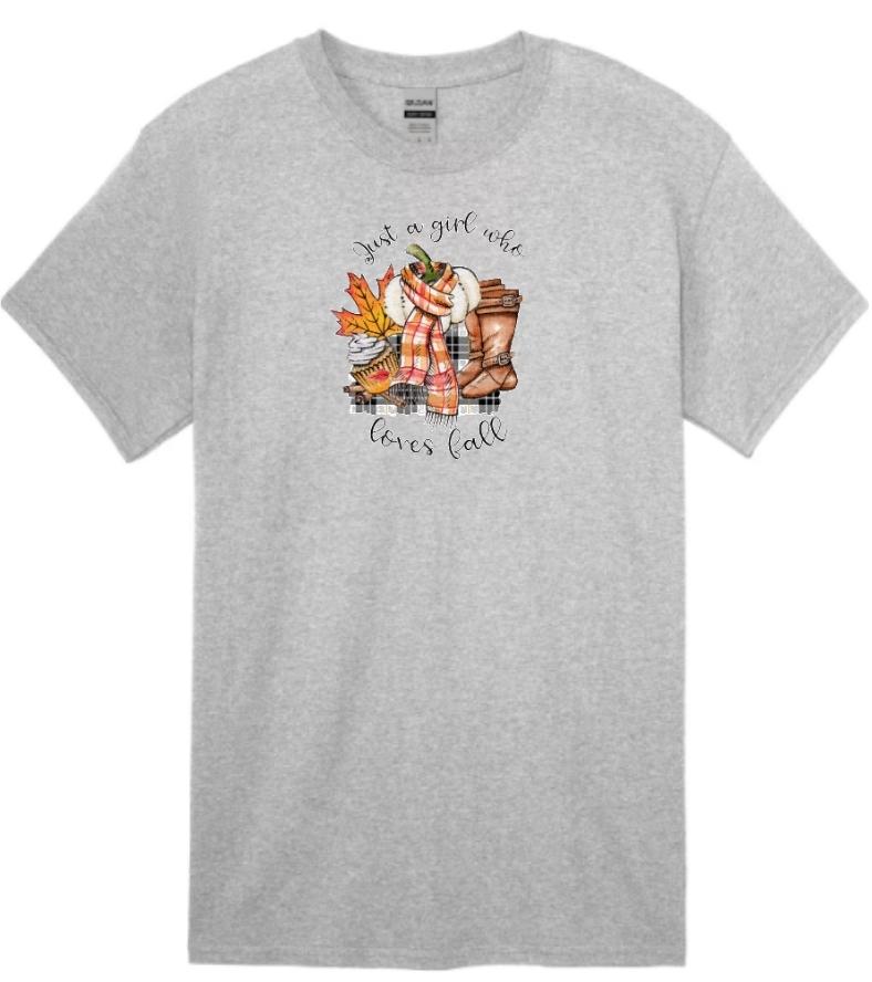 Just A Girl Who Love Fall/Fall Short Sleeve Tee